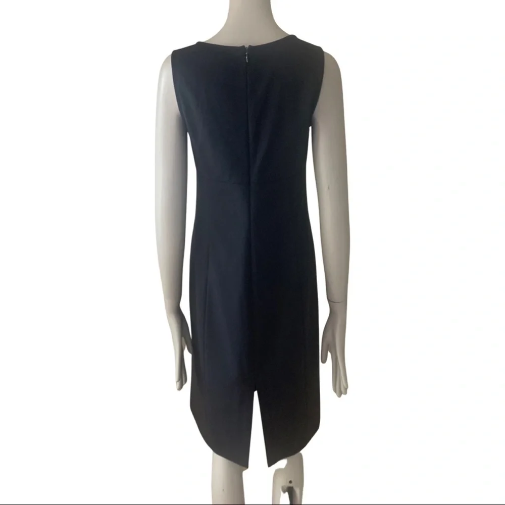 THEORY Kale B V-Neck Sheath Dress Wool Blend Midi Navy Blue Style 7011610R - Picture 7 of 16